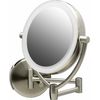 Ovente Wall Mounted Makeup Mirror 7.5 Inch 10X Nickel Brushed MLW75BR1X10X