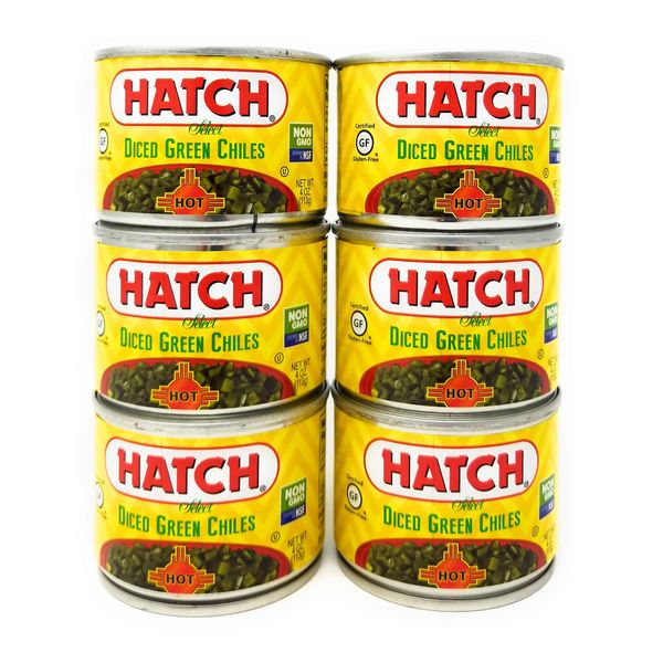 Hatch Diced Green Chiles 4oz HOT (QTY 3)
