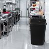13 Gallon Black Trash Can, Plastic Swing Top Kitchen Garbage Waste Basket 4-Pack