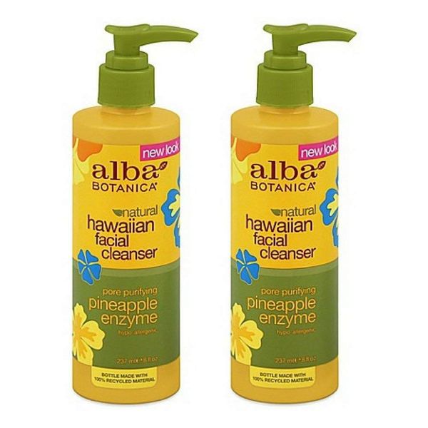 Alba Botanica Hawaiian Enzyme Face Cleanser, Pineapple, 8 oz (2pack)