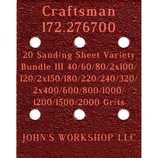 Craftsman 172.276700 - 17 Different Grits - 20 Sheet Variety Bundle III