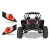 AMR Racing UTV Headlight Eye Graphics Decal Cover Compatible with Arctic Cat Wildcat - Eclipse Red