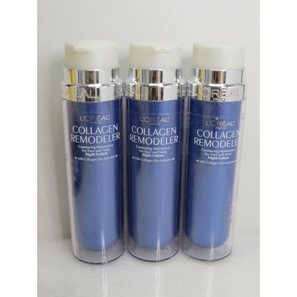 L'OREAL COLLAGEN REMODELER CONTOURING MOISTURIZER NIGHT LOTION 1.7 OZ SET OF 3