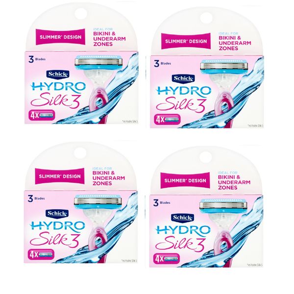 Schick Hydro Silk3 Refill Blades For Women, 4 ct (4 pack)