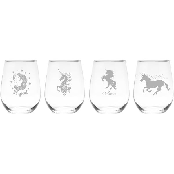 Unicorn stemless wine glass (set of 4)