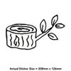 Medium 210mm 'Tree Stump' Clear Static Window Cling Sticker/Decal (Black) (WC00016877)
