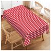 Walmsco Tablecloth Red White Plaid Decor For Dining Room Kitchen Rectangular Table Cover 132 * 178cm