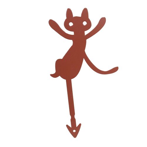 Steel Deco Garden Garden Decoration Powder Paint Coating - Gardenpot Pick-Steel-Brown- Dancing cat