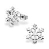 Stainless Steel Snowflake Stud Christmas Earrings