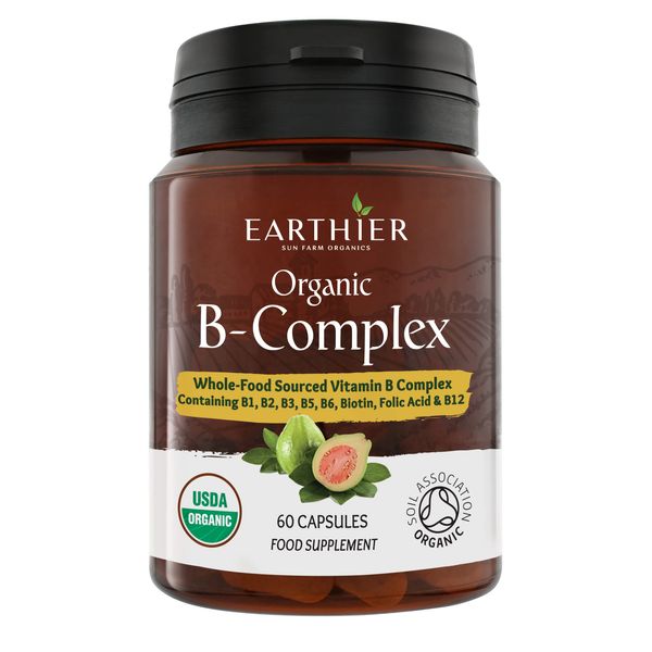Organic Vitamin B Complex from Whole Foods - Blend of All 8 B Vitamins per Capsule - Vegan - 60 Capsules
