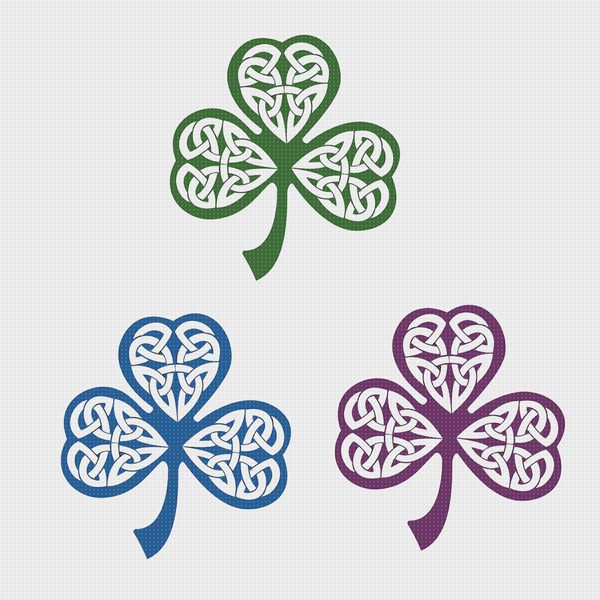 2 DMC Colors* Celtic Knot Shamrock Leaf Counted Cross Stitch Pattern