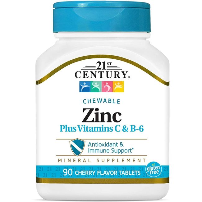 21st Century Zinc Chewable Withc & B6 - Cherry, 90 Count