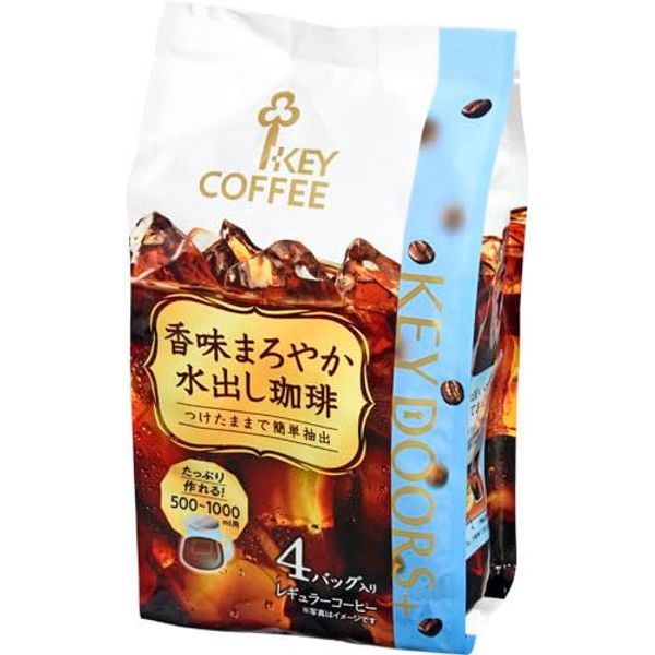 Key Coffee, Mellow Flavor, Cold Brew Coffee, 1.1 oz (30 g) x 4 Bags