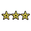 Ezy-Life 5 Point Star Pentagram 3 Pcs Sew-On Embroidered Patch Applique