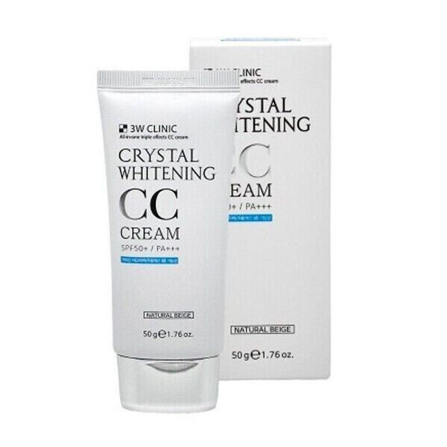 3W CLINIC Crystal Whitening CC Cream Natural Beige SPF50+ USA Seller