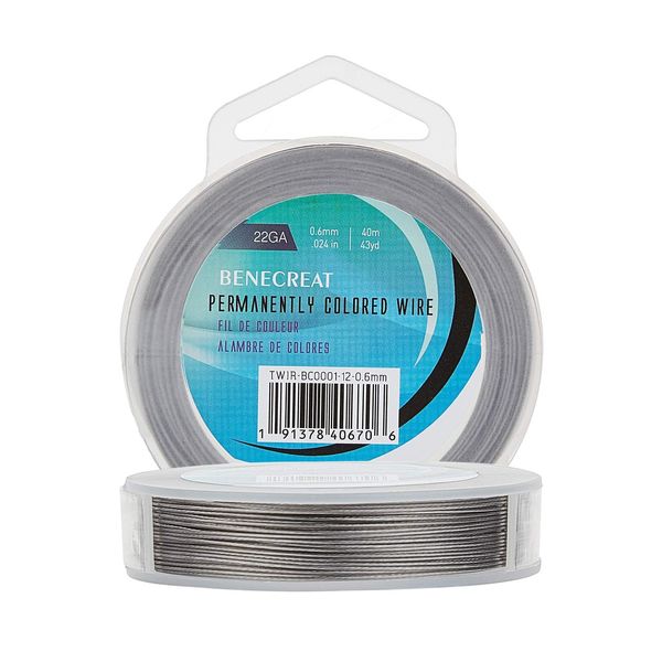 BENECREAT 40m 0.6mm 7-Strand Tiger Tail Beading Wire 201 Stainless Steel Nylon Coated Craft Jewelry Beading Wire for Crafts Jewelry Making