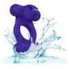 Silicone Rechargeable Triple Orgasm Enhancer Couple's Cock Ring Purple, New