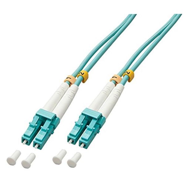 Lindy LC-LC OM3 50/125 Fibre Optic Patch Cable - Aqua, 40m