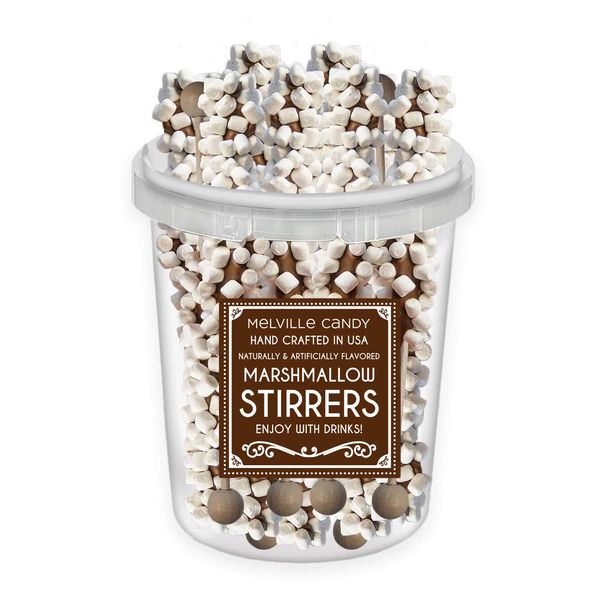 Milk Chocolate Coated Stirrer Stick With Mini Marshmallows (30 ct Bucket)