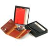 Leather Key Case Keyring Key Holder Orange, Black or Brown (Orange)