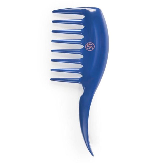 KAZMALEJE KurlsPlus Comb for Detangling Kinky, Coily, Curly Hair (Cobalt)