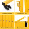 11FT Industrial Expandable Barricade Folding Security Gate with Wheels,Retrac...