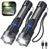 Flashlight High Lumens Rechargeable 2 Pack, 980000 Lumen Super Bright Led Flashl