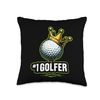 #1 GOLFER Golf Ball Crown Throw Pillow