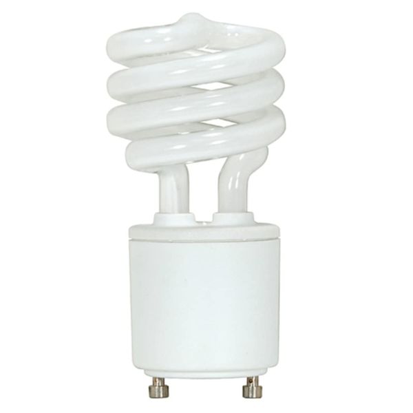 Satco S8203 13 Watt (60 Watt) 800 Lumens Mini Spiral CFL Soft White 2700K GU24 Base Light Bulb,2700K Soft White