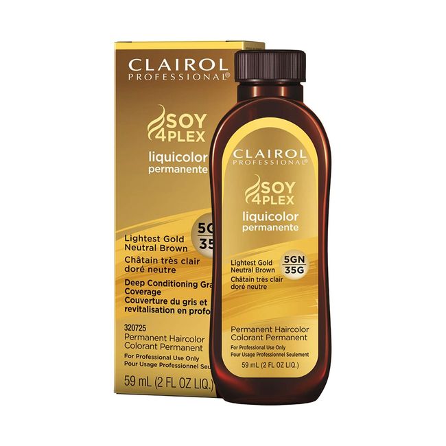 Clairol Professional Permanent Liquicolor for Dark Hair Color, 5gn Light Gold