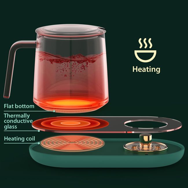 Portable Thermostatic Coffee Cup Warmer Heater Set