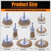 9 Pack 1/4 Inch Hex Shank Brass Wire Wheel Cup Brush Drill Bit Set Attachment
