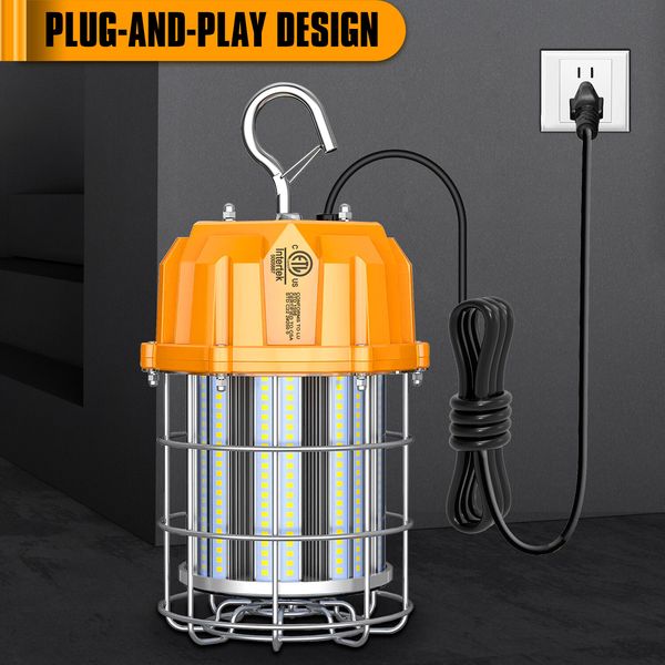 60W LED Temporary Work Light Industrial Construction Jobsite Work Lamp 8,700lm