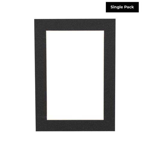 16x20 Mat Bevel Cut for 13x17 Photos - Acid Free Textured Black Precut Matboard - For Pictures, Photos, Framing - 4-ply Thickness