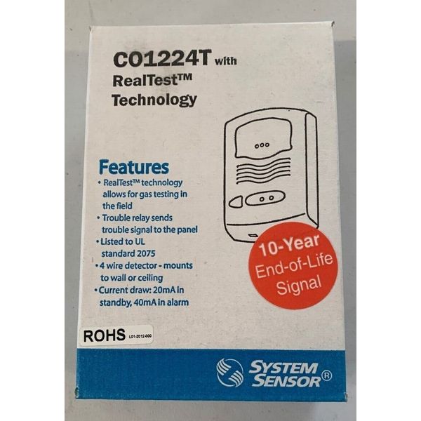 SYSTEM SENSOR CO1224T12/24 Volt Detector RealTest Technology