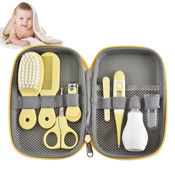 Baby Grooming Kit, Nail Clipper, Baby Nail Clippers Set, Newborn Nose Care, Baby Care, Nail Files, Healthy and Clean, Portable Case, Baby Shower Gift, Yellow