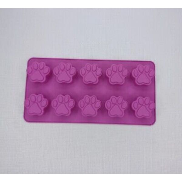 15 ml Paw Print Silicone Baking Pan Flexible Mold Ice Tray Dog Treat Cookie Pet