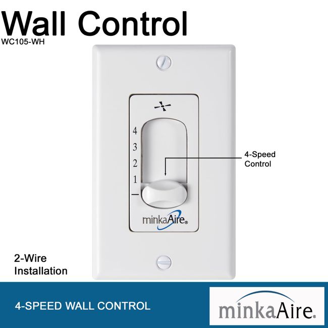Minka-Aire WC105-WH, 4-Speed Fan Wall Control
