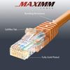 Maximm Cat 6 Ethernet Cable 1 Ft, 100% Pure Copper, (10 Pack) LAN Cable, Patch Cable and Network Cable - UTP (Orange) 1 Foot