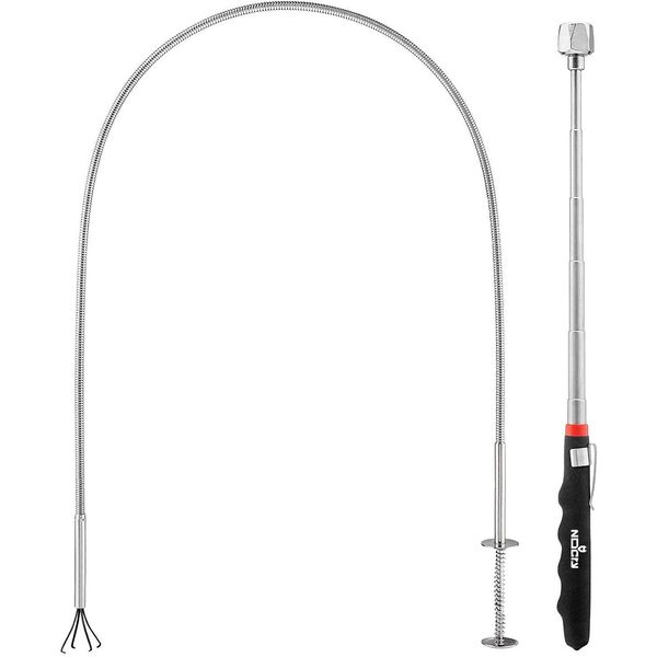 NoCry Pick-up Tool Set - includes Flexible Claw Grabber Tool and Extendable Telescopic Magnetic Pickup Tool - Flexible Grabber Pickup Tool - Flexible Telescopic Grabber Tool & Telescopic Magnet Stick