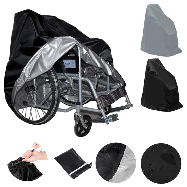 Wheelchair Covers Waterproof,Electric Wheelchair Cover with Elastic Rope，420D Oxford Heavy Duty Wheelchair Cover for Storage,Prevent Rain Wind Dust Sun Uv 39.4x29.5x39.4inch.