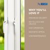 XFORT Cranked Locking Window Handle Installation Kit in White, Right Hand UPVC Window Handle Replacement, Offset Lockable Window Lever