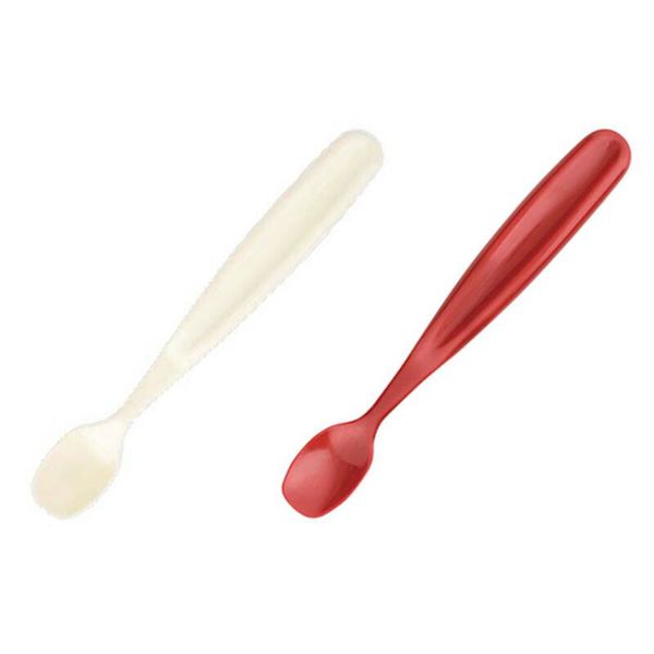 Polypropylene Life Spoon Small (Tip) 2 colors (Ivory/Scarlet) (Total length 205 x width 28 mm) Shinano Chemical/shinca [8001] Dishwasher, automatic dishwasher, disinfection storage cabinet compatible, usable, baby food, nursing home, welfare facility