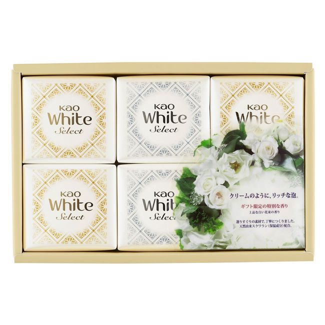 花王 White Select Elegant White Bouquet Scented Solid Soap 6 Revolving (K/WS – 10)