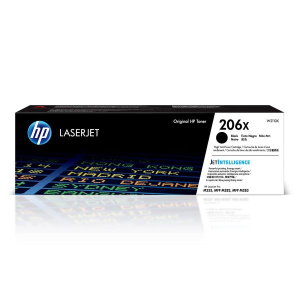 HP 206X Black High-yield Toner Cartridge | Works with HP Color LaserJet Pro M255, HP Color LaserJet Pro MFP M282, M283 Series | W2110X, Pack of 1