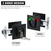 Square Pocket Door Lock Invisible Recessed Handle Latch Entry Privacy Black