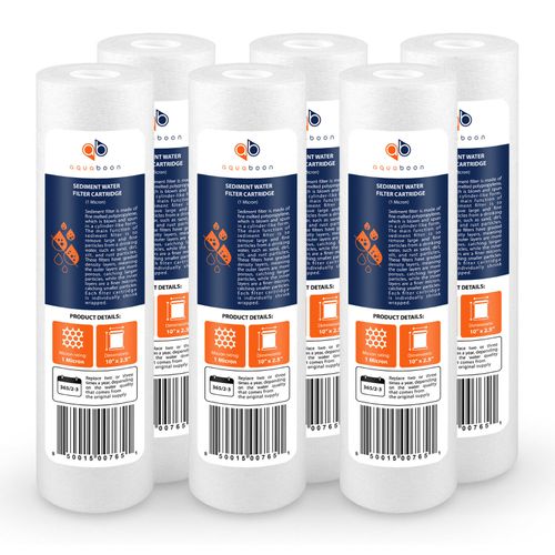6-PACK of 1 Mic 10" Sediment Water Filters for Any Standard RO Unit by Aquaboon