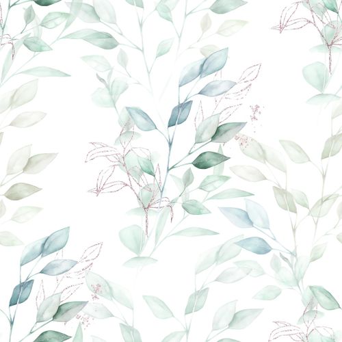 HeloHo Peel and Stick Wallpaper Light Green Leaf Self Adhesive Removable Wall Paper Waterproof Contact Paper for Bathroom Living Room Bedroom Decor 15.35" X 78.7"