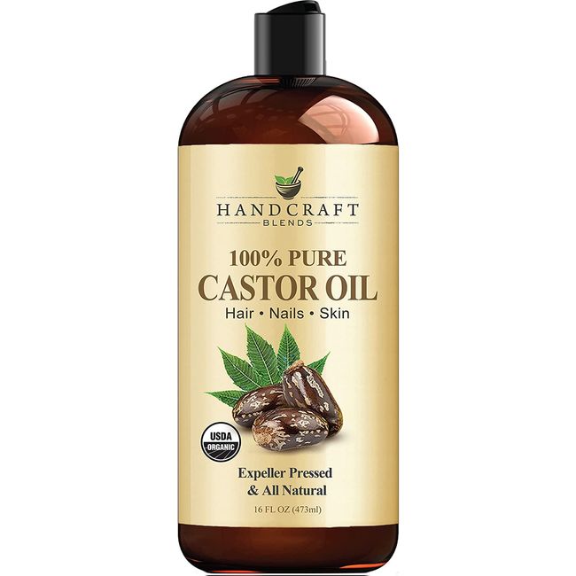 Handcraft Organic Castor Oil for Hair Growth, Eyelashes and Eyebrows - 100% Pure