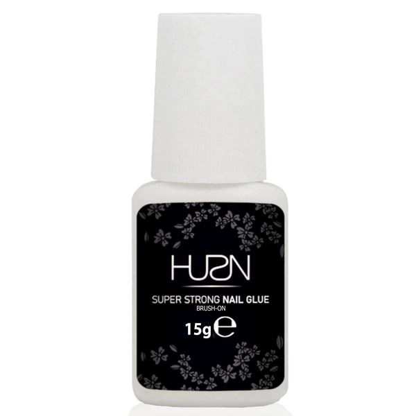 HUSN® Nail Glue for False Nails Extra Strong Brush-On Nail Glue for Stick On Nails Acrylic Nail Glue. (15ML)